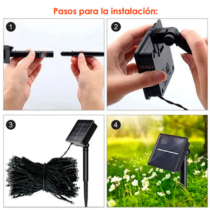 Luces De Navidad Con Energía Solar 100 L