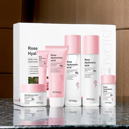 Kit Rosas Y Ácido Hialuronico Bioaqua Caja De Lujo