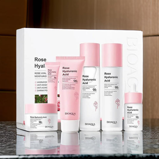 Kit Rosas Y Ácido Hialuronico Bioaqua Caja De Lujo
